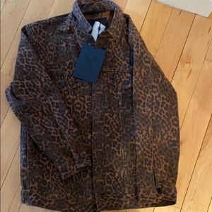 Leopard denim jacket